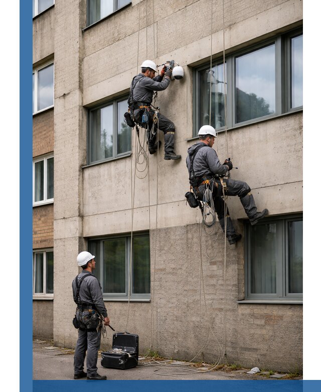 Монтаж фасадных камер видеонаблюдения в Заволжье под ключ