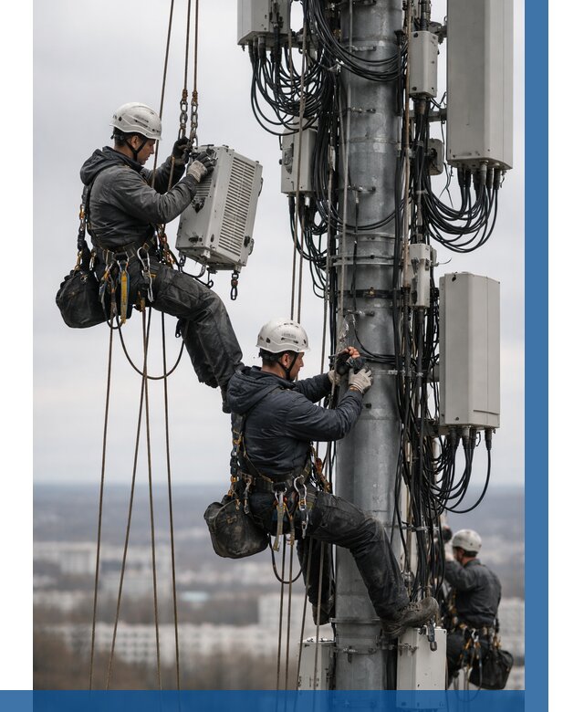 Монтаж оборудования связи на мачте в Заволжье от 7638 р. | ВЫСОТНИК-Звл