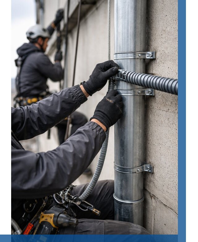 Монтаж гофры для кабеля в Заволжье от 306 р. | ВЫСОТНИК-Звл