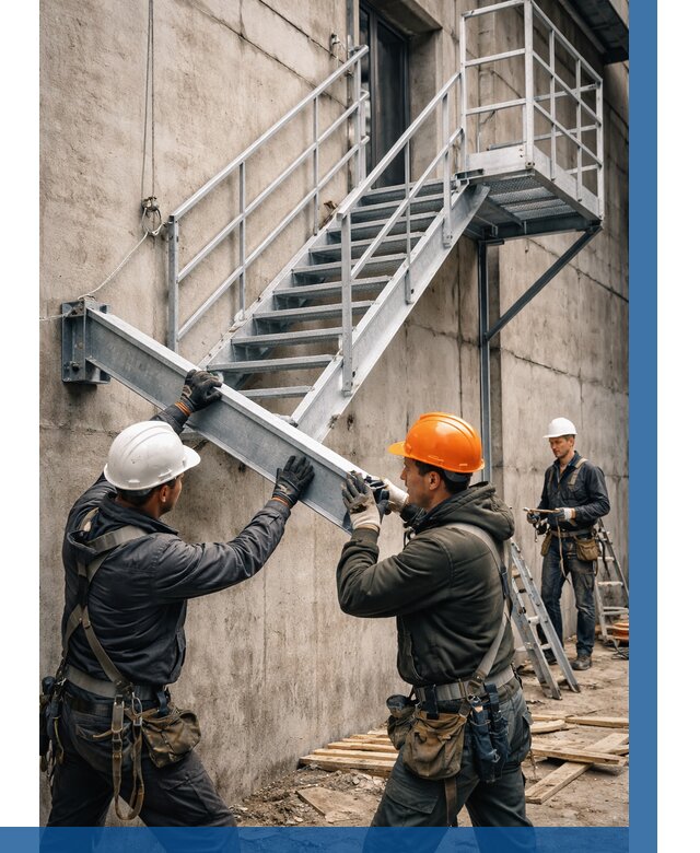 Монтаж металлических лестниц в Заволжье от 15276 р. | ВЫСОТНИК-Звл