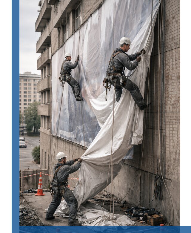 Демонтаж баннеров с фасада в Заволжье оперативно и безопасно