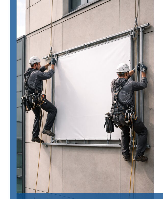 Монтаж наружной рекламной вывески в Заволжье под ключ