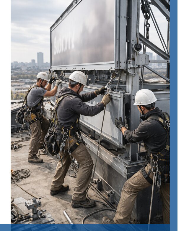 Монтаж крышной рекламной конструкции в Заволжье от 61104 р.|ВЫСОТНИК-Звл