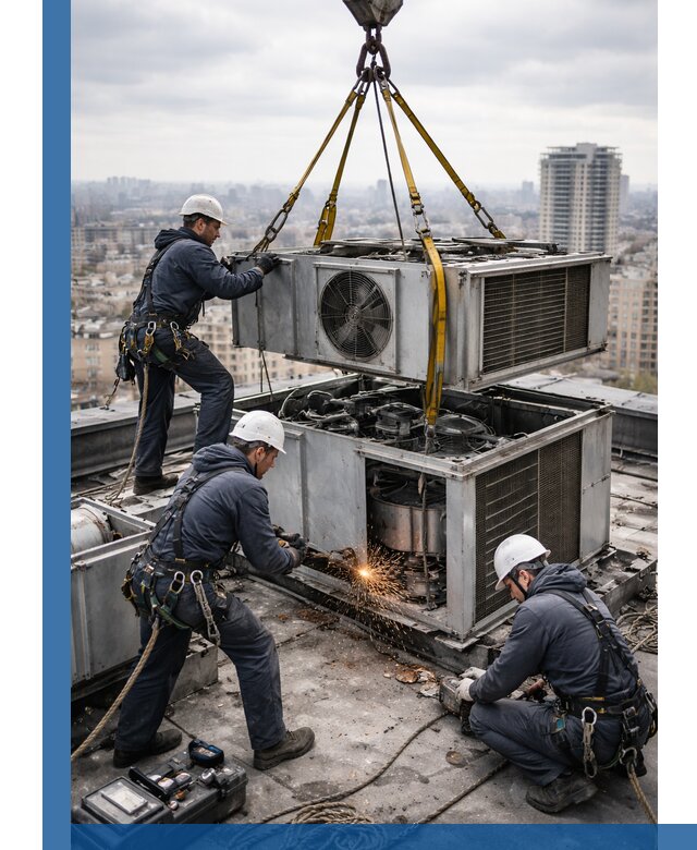 Демонтаж крышной установки в Заволжье любой сложности