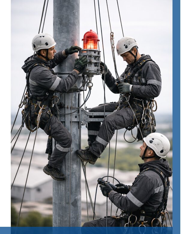 Монтаж заградительных огней в Заволжье от 8656 р. | ВЫСОТНИК-Звл