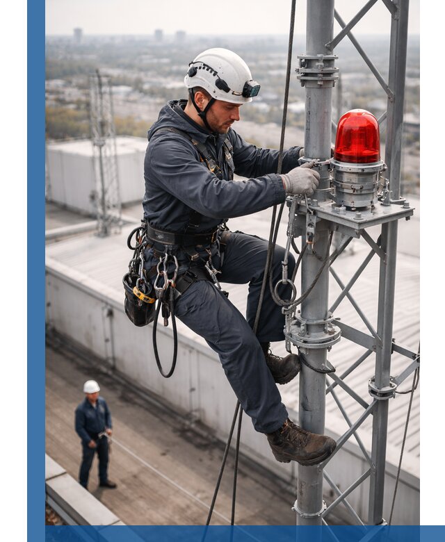 Монтаж заградительных огней и обслуживание объектов в Заволжье