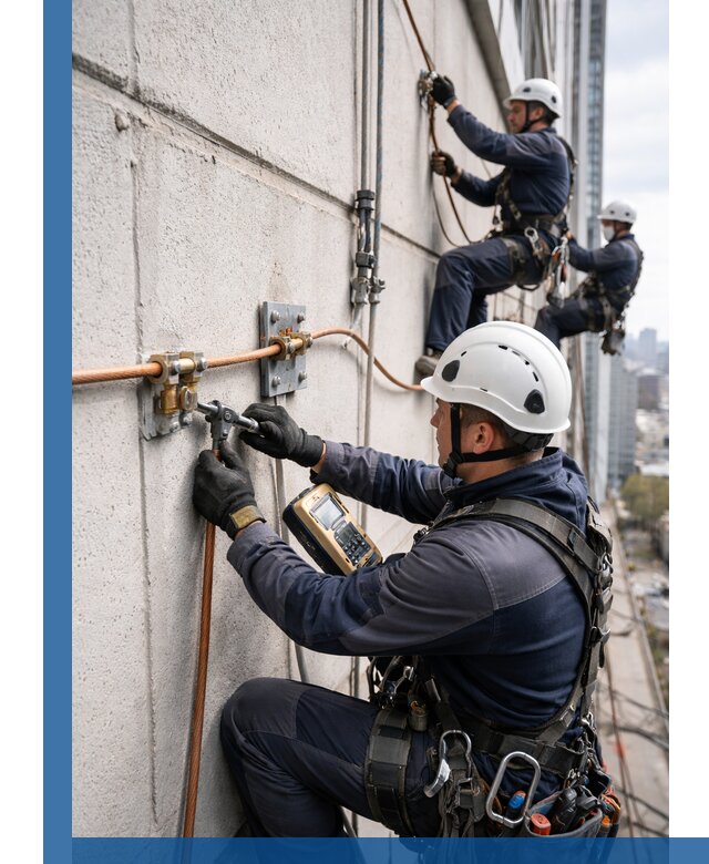 Монтаж системы заземления здания и молниезащиты в Заволжье