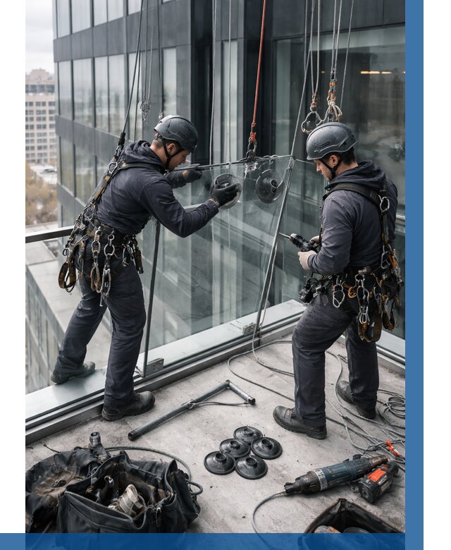 Монтаж стеклянных ограждений в Заволжье от 2546 р. | ВЫСОТНИК-Звл