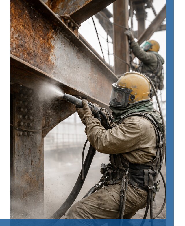 Пескоструйная очистка металлоконструкций в Заволжье по 611 р. ВЫСОТНИК-Звл