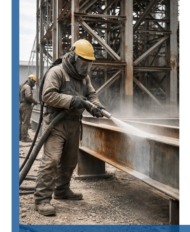 Пескоструйная очистка металлоконструкций в Заволжье промышленная