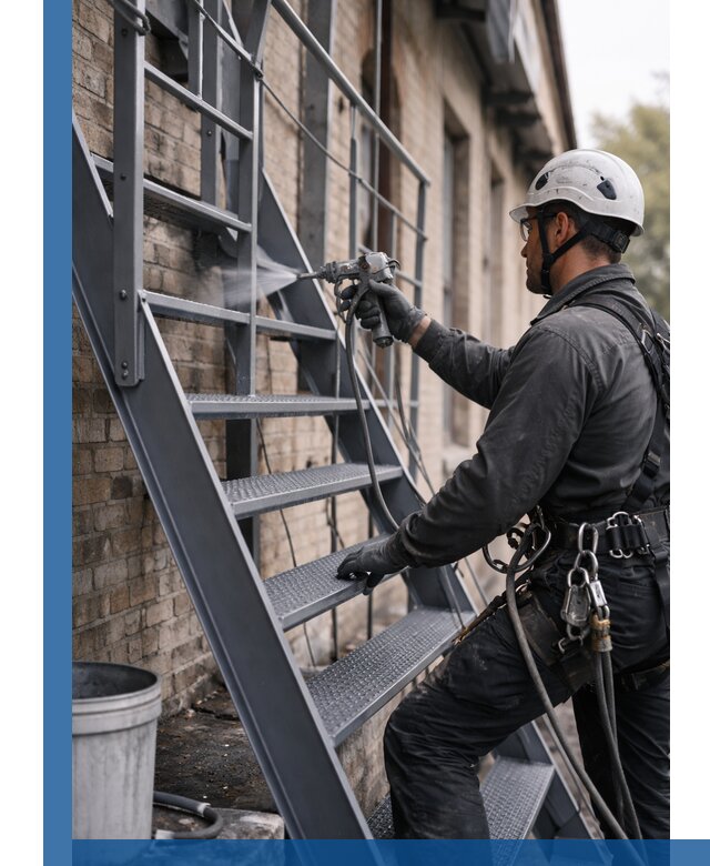 Покраска и антикоррозионная защита пожарных лестниц в Заволжье