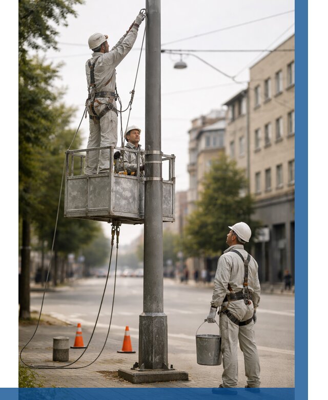 Покраска опор освещения в Заволжье от 5092 р. | ВЫСОТНИК-Звл