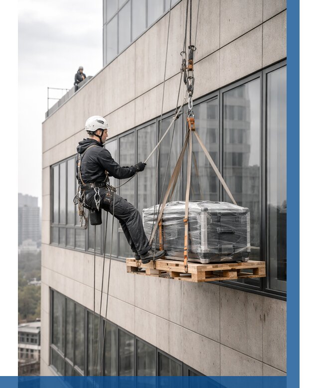 Спуск груза по фасаду в Заволжье от 3564 р. | ВЫСОТНИК-Звл