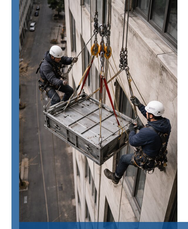 Спуск и подъем грузов по фасаду в Заволжье для зданий