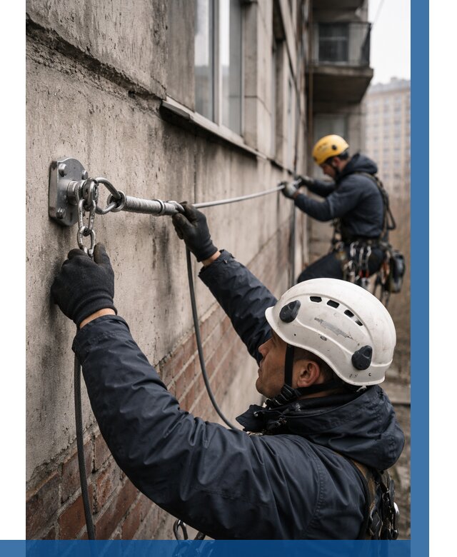 Монтаж анкерных линий в Заволжье от 3055 р. | ВЫСОТНИК-Звл